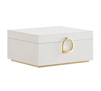 Schmuckkästchen 2 Ebenen mit Griff und flexiblem Schmucktablett weiß