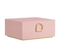 SONGMICS Schmuckkästchen 2 Ebenen, Schmuckkasten mit Griff, flexibles Schmucktablett, Schmuckbox, Schmuckaufbewahrung, schwebender Effekt, 20,5 x 24 x 11 cm, Geschenkidee, pastellrosa JBC165R01