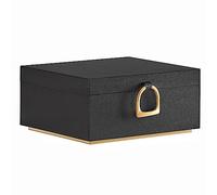 Schmuckkästchen 2 Ebenen mit Griff und flexiblem Schmucktablett schwarz