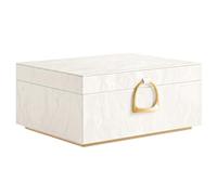 SONGMICS Schmuckkästchen 2 Ebenen, Schmuckkasten mit Griff, flexibles Schmucktablett, Schmuckbox, Schmuckaufbewahrung, schwebender Effekt, 20,5 x 24 x 11 cm, Geschenkidee, cremeweiß JBC165W101