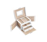 Songmics Schmuckkästchen in Weiß - (B)17,7 x (H)13,5 x (T)13,8 cm - 34% | Schmuckkaesten