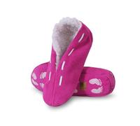 Sonia Originelli Hausschuh Schlappen für Damen & Herren in Pink in Größe 43 - warme Pantoffeln mit Kuschelfell & Antirutschsohle, Fell Hausschuhe aus Wildleder