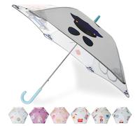 Sonia Originelli Kinder Regenschirm Polizei - 89 cm Schirm mit Klemmschutz, Reflektionsstreifen & Namensschild, leicht & sturmfest