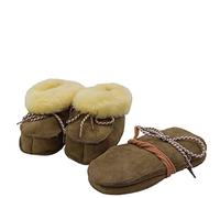 Sonia Originelli Set Baby Kleinkinder Hausschuhe Fäustel Wölckchen Lammfell Leder Farbe Beige, Größe 24