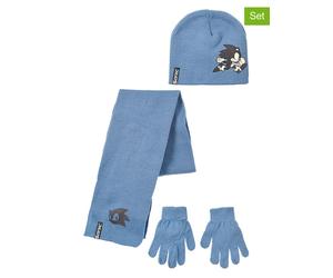 Sonic 3tlg. Set: Mütze, Handschuhe & Schal "Sonic" in Blau - Größe 52 cm | Kindermuetzen