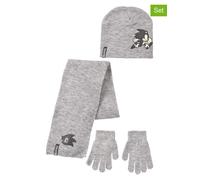 Sonic 3tlg. Set: Mütze, Handschuhe & Schal "Sonic" in Grau - Größe 54 cm | Kindermuetzen