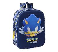 SONIC CITY 3D-Kinderrucksack, anpassbar an den Wagen, einfache Reinigung, ideal für Kinder verschiedener Altersgruppen, bequem und vielseitig, Qualität und Widerstandsfähigkeit, 22 x 10 x 27 cm, blau