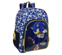 SONIC CITY Schulrucksack für Kinder, Kinderrucksack, anpassbar an Kinderwagen, ideal für Kinder im Schulalter, bequem und vielseitig, Qualität und Widerstandsfähigkeit, 33 x 14 x 42 cm, blau, M,