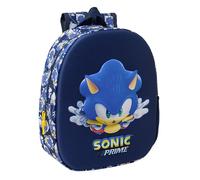 SONIC CITY Schulrucksack mit 3D-Design, anpassbar an den Wagen, ideal für Kinder verschiedener Altersgruppen, bequem und vielseitig, Qualität und Widerstandsfähigkeit, 27 x 10 x 33 cm, blau, M, Casual