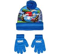 Sonic Set aus Mütze und Handschuhen, Blau, Standard für Kinder, blau, Estándar