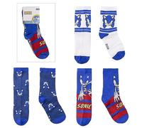 Sonic Unisex Kids 3er Pack Socken, bunt, 35-38