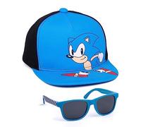 Sonic The Hedgehog Cap Kinder und GRATIS Sonnenbrillen | Jungen Mädchen Charakter Blau Verstellbare Snapback Baseballmütze Sommer Urlaub Zubehör | Filmspiel-Geschenke