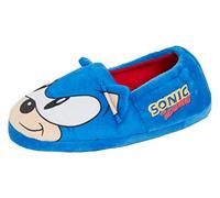 Sonic The Hedgehog Hausschuhe für Jungen oder Mädchen, Kinder Sega 3D Ears Charakter Slip-On-Pantoletten, warm gefütterte Hausschuhe, Blau, Größe 10 UK, 28 EU