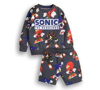 Sonic The Hedgehog Jungen-Sweatshirt- und Shorts-Set | Grafikpullover für Kinder mit Allover-Print passender Hose | Shadow Knuckles Bekleidungsoutfit für Gamer | Daywear Gaming Charakter Merchandise