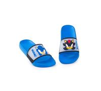 Sonic The Hedgehog Kids Blaue Slider | Freizeitschuhe mit Sonic & Shadow | Charaktergesichter-Cartoon-Slip-On-Schuhe | Bequeme Sommersandalen | Lässige Accessoires für Jungen