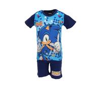 Sonic The Hedgehog Pyjamas Jungen Hemd Kurze Hose Pjs Set Sommer kurz Schlafanzug Freizeitanzug leicht T-Shirt Hose Set Gr. 98-140m (DE/NL/SE/PL, Numerisch, 98, Regular, Dunkel/blau)