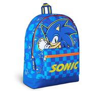 Sonic The Hedgehog Rucksack Kinder, Schulrucksack Jungen Mädchen Backpack Unisex Kinderrucksack Schulrucksack Schultasche Offiziell Fanartikel (Blau)