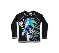 Sonic The Hedgehog Schwimmshirt UV-Schutz 50+ für Jungen - Kinder Langarm Badeshirt Shirt Badebekleidung Rashguard Schwarz (DE/NL/SE/PL, Numerisch, 122, 128, Regular, Schwarz)