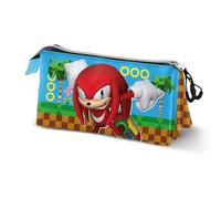 Sonic The Hedgehog - SEGA Knuckles Run-Dreifach Federmäppchen, Mehrfarbig, 23 x 11 cm