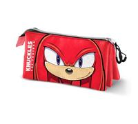 Sonic The Hedgehog - SEGA Knuckles Sight-Dreifach Federmäppchen, Rot, 23 x 11 cm