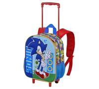 Sonic The Hedgehog - SEGA Unstoppable-Kleiner 3D Rucksack mit Rädern, Blau, 26 x 34 cm, Kapazität 7 L