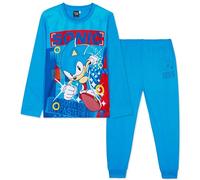 Sonic The Hedgehog Shadow Schlafanzug Jungen Lang, 2-Teilig, Bequem & Kuschelig, Kinder Pyjama Set, Gamer Geschenke für Jungs (Sonic Blau, 4-5 Jahre)