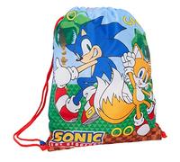 Sonic The Hedgehog Turnbeutel mit Kordelzug, Turnbeutel für Jungen, Turnbeutel, Schwimmtasche, Kinder, Schulrucksack, blau/gelb, Einheitsgröße, Tasche mit Kordelzug