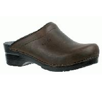 Sonja Oil PU Clogs Open antikbraun mittel - Sanita 38.0