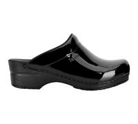 Sonja PU Clogs schwarz PU-Lackleder Mittel - Sanita 37.0