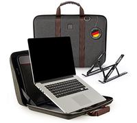 Sonlib®️ Laptoptasche 15,6 Zoll | Arbeitstasche mit integriertem Laptop Stand & Schultergurt | Umhängetasche mit Leder Griff für Akten, Macbook & Tablet | Messenger Bag für alle 13"-16" Notebooks