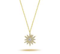 Sonne Diamanten Anhänger Halskette Gelbgold