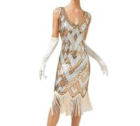 Sonnena Abendkleid Damen Kleid Flapper Ballkleider Cocktailkleid 1920's Art Deco Great Gatsby Party Vintage Retro