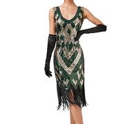 Sonnena Abendkleid Damen Kleid Flapper Ballkleider Cocktailkleid 1920's Art Deco Great Gatsby Party Vintage Retro