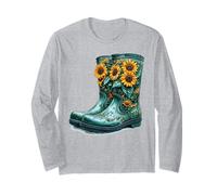 Sonnenblumen-Regenstiefel, Blumengarten-Design Langarmshirt