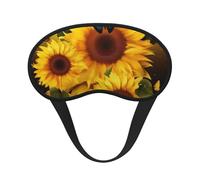 Sonnenblumen-Schlafmaske mit Blumenmuster, Schmetterlinge, Kunst-Schlafmaske für Damen und Herren, Augenmaske zum Schlafen, lichtblockierend, Augenbinde für Flugschläfer, weich, atmungsaktiv,