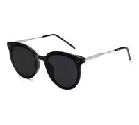 Sonnenbrille Damen Retro Vintage Cateye Übergroß UV400 Schwarz Grau