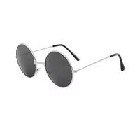 Sonnenbrille Damen Rund Retro Sunglasses Herren Polarisiert Hippie Brille Ovale Vintage Sonnenbrille für Festival Party Metallrahmen (P)