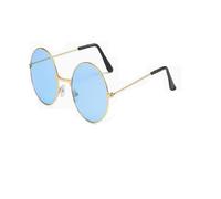 Sonnenbrille Damen Rund Retro Sunglasses Herren Polarisiert Hippie Brille Ovale Vintage Sonnenbrille für Festival Party Metallrahmen (G)