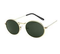 Sonnenbrille Damen Rund Retro Sunglasses Herren Polarisiert Hippie Brille Ovale Vintage Sonnenbrille für Festival Party Metallrahmen (E)