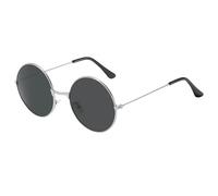 Sonnenbrille Damen Rund Retro Sunglasses Herren Polarisiert Hippie Brille Ovale Vintage Sonnenbrille für Festival Party Metallrahmen (M)