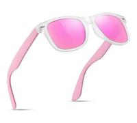 Sonnenbrille Herren Damen polarisiert UV400 Retro Transparenter-pink