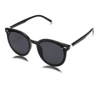 Sonnenbrille Klassisch Retro Runde C1 Schwarz Rahmen Schwarz Linse
