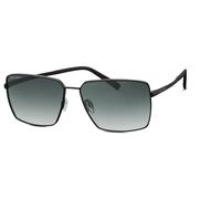 Sonnenbrille MARC O'POLO "505114", Damen, schwarz (schwarz matt), metallic, Sonnenbrillen Sonnenbrille, Form rechteckig, Logoschriftzug auf Bügel und Glas, Polyamid UV 400 (16841552-0)
