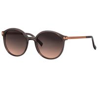 Sonnenbrille MARC O'POLO "506215", Damen, braun, leicht durchscheinend, matt, Sonnenbrillen Sonnenbrille, Form Rund, Logoschriftzug auf Bügel und Glas, Polyamid UV 400 (16679124-0) braun