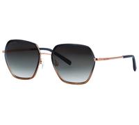 Sonnenbrille MARC O'POLO "Modell 505122", Damen, blau verlauf, roségold, leicht glänzend, leicht transparent, metallic, Sonnenbrillen Sonnenbrille, Form Hexagon, Logoschriftzug auf Bügel, Metallfassun