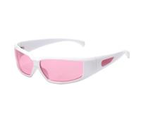 Sonnenbrille mit Schutz, Futuristisch, Weiß, color to 1 | Leichter PolycarbonatVollrahmen, umschließend-Sonnenbrille, nicht polarisiert, für Festival, Damen und Herren