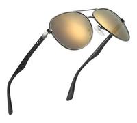 Sonnenbrille Polarisiert Retro Pilotenbrille Kohlefaser Metall UV400