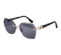 Sonnenbrille Randlose Damen Übergroße UV Schutz Diamant Grau