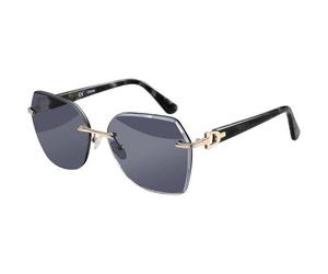 Sonnenbrille Randlose Damen Übergroße UV Schutz Diamant Grau
