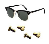 Sonnenbrille Schrauben Ersatz für Ray Ban RB3507 RB2716 RB3016 Clubmaster Rückseite Linsen Schrauben 4 mit Schraubendreher 1 (golden) (Rückseite halten)